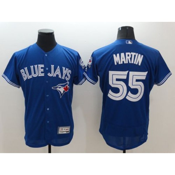 Blue Jays #55 Russell Martin Blue Flexbase Authentic Collection Stitched Jersey