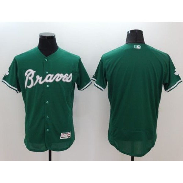 Braves Blank Green Celtic Flexbase Authentic Collection Stitched Jersey