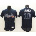 Braves #10 Chipper Jones Navy Blue Flexbase Authentic Collection Stitched Jersey