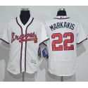 Braves #22 Nick Markakis White Flexbase Authentic Collection Stitched Jersey