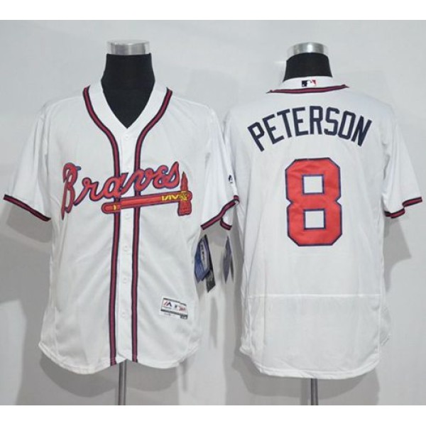Braves #8 Jace Peterson White Flexbase Authentic Collection Stitched Jersey