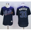 Braves #31 Greg Maddux Navy Blue Flexbase Authentic Collection Stitched Jersey