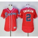 Braves #2 Dansby Swanson Red Flexbase Authentic Collection Stitched Jersey