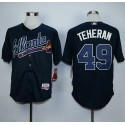 Braves #49 Julio Teheran Navy Blue Cool Base Stitched Jersey