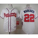 Braves #22 Nick Markakis White Cool Base Stitched Jersey