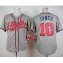 Braves #10 Chipper Jones Stitched Grey Jersey