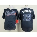 Braves #19 Andrelton Simmons Blue Cool Base Stitched Jersey