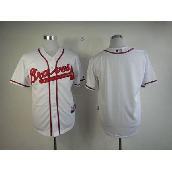 Braves Blank White Cool Base Stitched Jersey