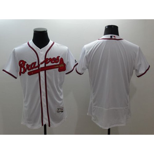 Braves Blank White Flexbase Authentic Collection Stitched Jersey