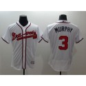 Braves #3 Dale Murphy White Flexbase Authentic Collection Stitched Jersey