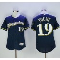 Brewers #19 Robin Yount Navy Blue Flexbase Authentic Collection Stitched Jersey