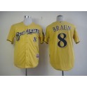 Brewers #8 Ryan Braun Yellow Alternate Cool Base Stitched Jersey