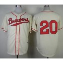 Brewers #20 Jonathan Lucroy Cream 1948 Turn Back The Clock Stitched Jersey
