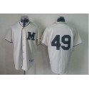 Brewers #49 Yovani Gallardo Cream 1913 Turn Back The Clock Stitched Jersey