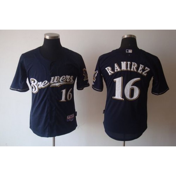 Brewers #16 Aramis Ramirez Blue Cool Base Stitched Jersey