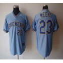 Brewers #23 Rickie Weeks Light Blue Cooperstown Stitched Jersey