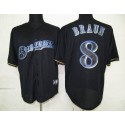 Brewers #8 Ryan Braun Black Fashion Stitched Jersey