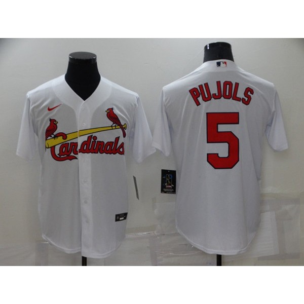 St. Louis Cardinals #5 Albert Pujols White Cool Base Stitched Jersey