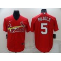 St. Louis Cardinals #5 Albert Pujols Red Cool Base Stitched Jersey