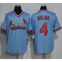 Cardinals #4 Yadier Molina Blue Cooperstown Throwback Stitched Jersey