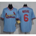 Cardinals #6 Stan Musial Blue Cooperstown Throwback Stitched Jersey