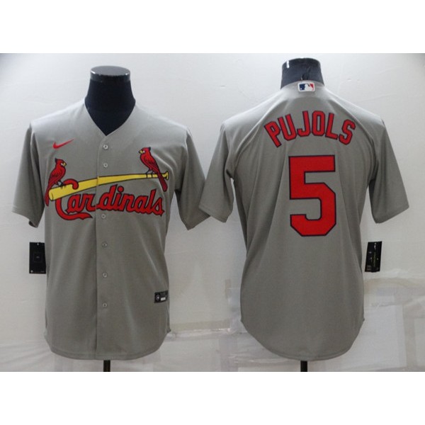 St. Louis Cardinals #5 Albert Pujols Grey Cool Base Stitched Jersey