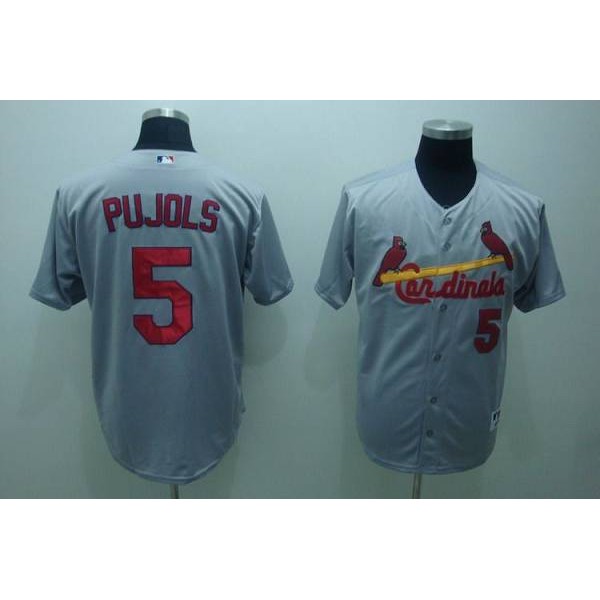 Cardinals #5 Albert Pujols Stitched Grey Jersey
