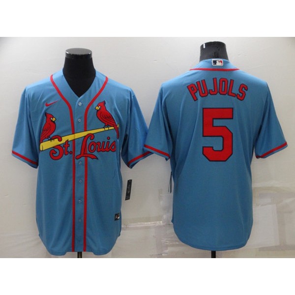St. Louis Cardinals #5 Albert Pujols Blue Cool Base Stitched Jersey