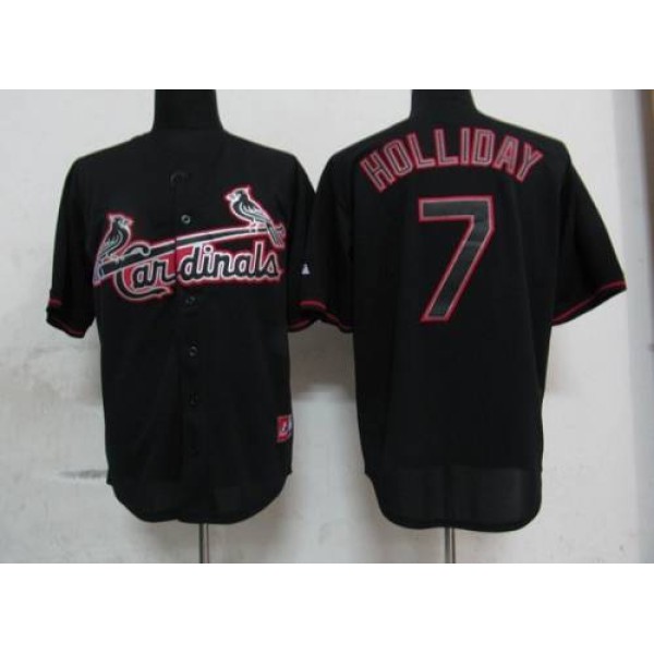 Cardinals #7 Matt Holliday Black Fashion Stitched Jersey