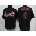Cardinals #4 Yadier Molina Black Fashion Stitched Jersey