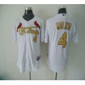 Cardinals #4 Yadier Molina White(Gold No.) Cool Base Stitched Jersey