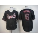 Cardinals #6 Stan Musial Black Fashion Stitched Jersey