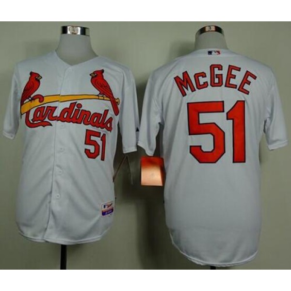 Cardinals #51 Willie McGee White Cool Base Stitched Jersey