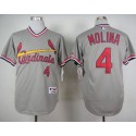 Cardinals #4 Yadier Molina Grey 1978 Turn Back The Clock Stitched Jersey