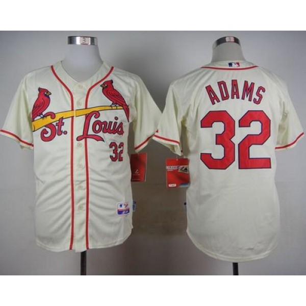Cardinals #32 Matt Adams Cream Cool Base Stitched Jersey