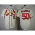 Cardinals #50 Adam Wainwright Cream Stitched Jersey