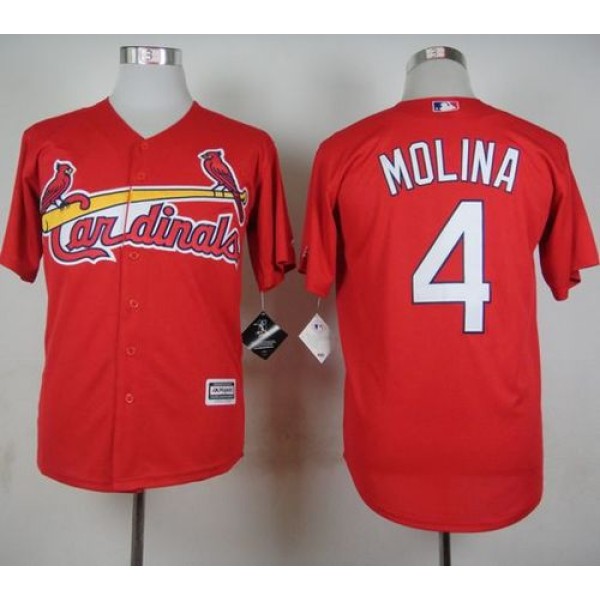 Cardinals #4 Yadier Molina Red Cool Base Stitched Jersey