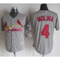 Cardinals #4 Yadier Molina Grey New Cool Base Stitched Jersey