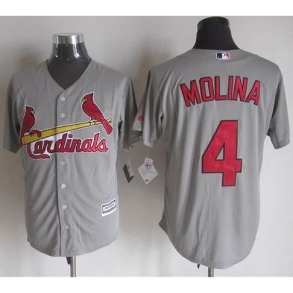 Cardinals #4 Yadier Molina Grey New Cool Base Stitched Jersey