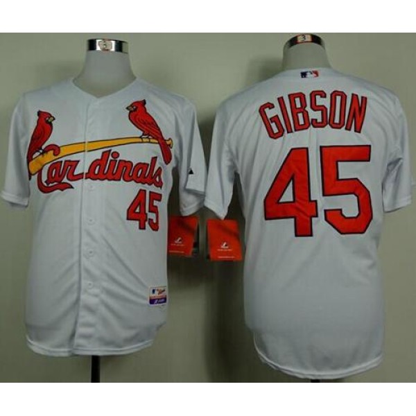 Cardinals #45 Bob Gibson White Cool Base Stitched Jersey
