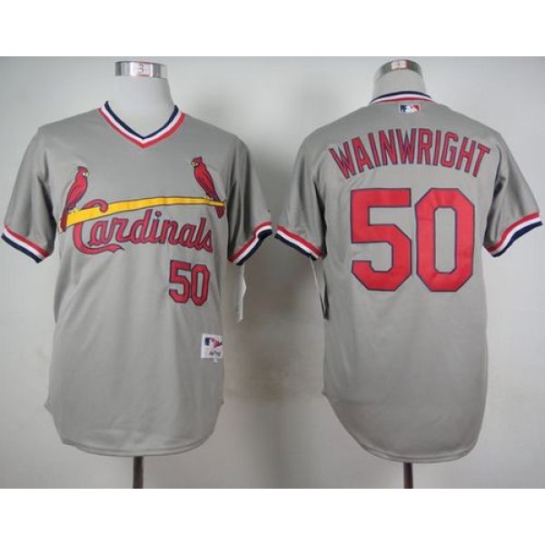 Cardinals #50 Adam Wainwright Grey 1978 Turn Back The Clock Stitched Jersey