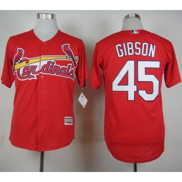 Cardinals #45 Bob Gibson Red Cool Base Stitched Jersey