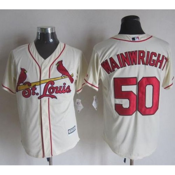 Cardinals #50 Adam Wainwright Cream New Cool Base Stitched Jersey