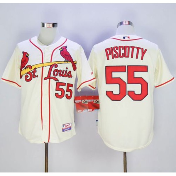 Cardinals #55 Stephen Piscotty Cream Cool Base Stitched Jersey