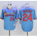 Cardinals #24 Whitey Herzog Blue 1982 Turn Back The Clock Stitched Jersey
