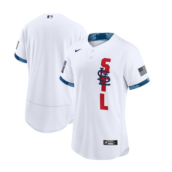 St. Louis Cardinals Blank 2021 White All-Star Flex Base Stitched Jersey