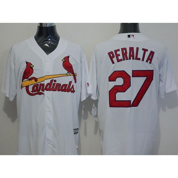 Cardinals #27 Jhonny Peralta White New Cool Base Stitched Jersey