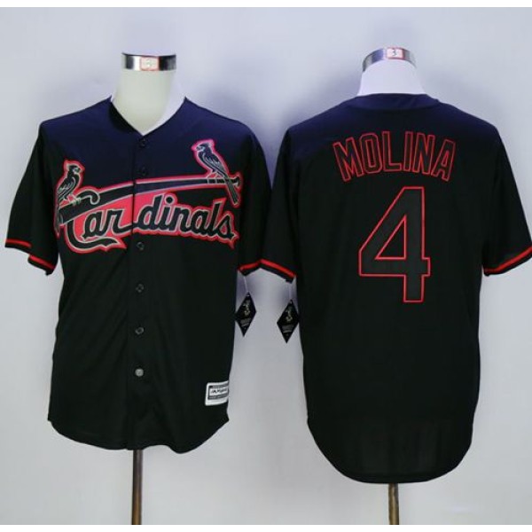 Cardinals #4 Yadier Molina Black New Cool Base Fashion Stitched Jersey