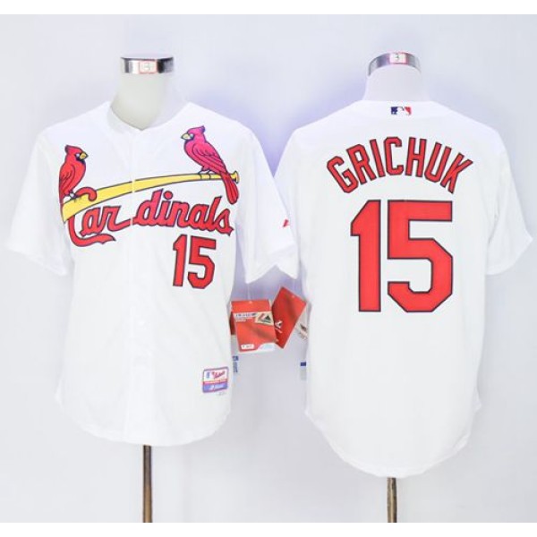 Cardinals #15 Randal Grichuk White Cool Base Stitched Jersey