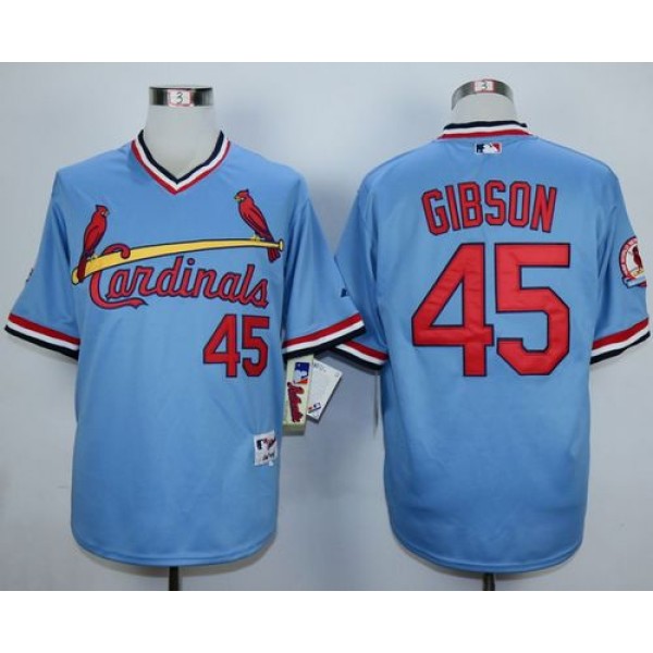 Cardinals #45 Bob Gibson Blue 1982 Turn Back The Clock Stitched Jersey